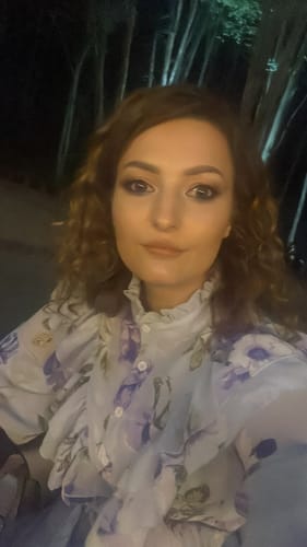 Customer photo review of Rochie Nessa albastra cu imprimeu floral si curea accesorizata