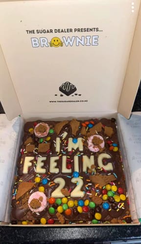 Customer photo review of Custom message loaded brownie