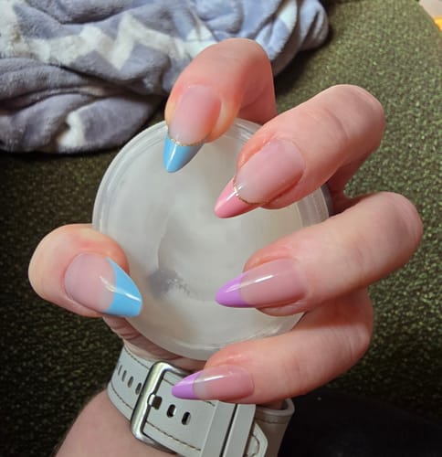 Customer photo review of A Wink of Pink | Gloss Short Square Press-On Nails