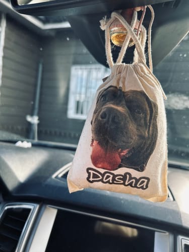 Customer photo review of Saquito Personalizado Mascota