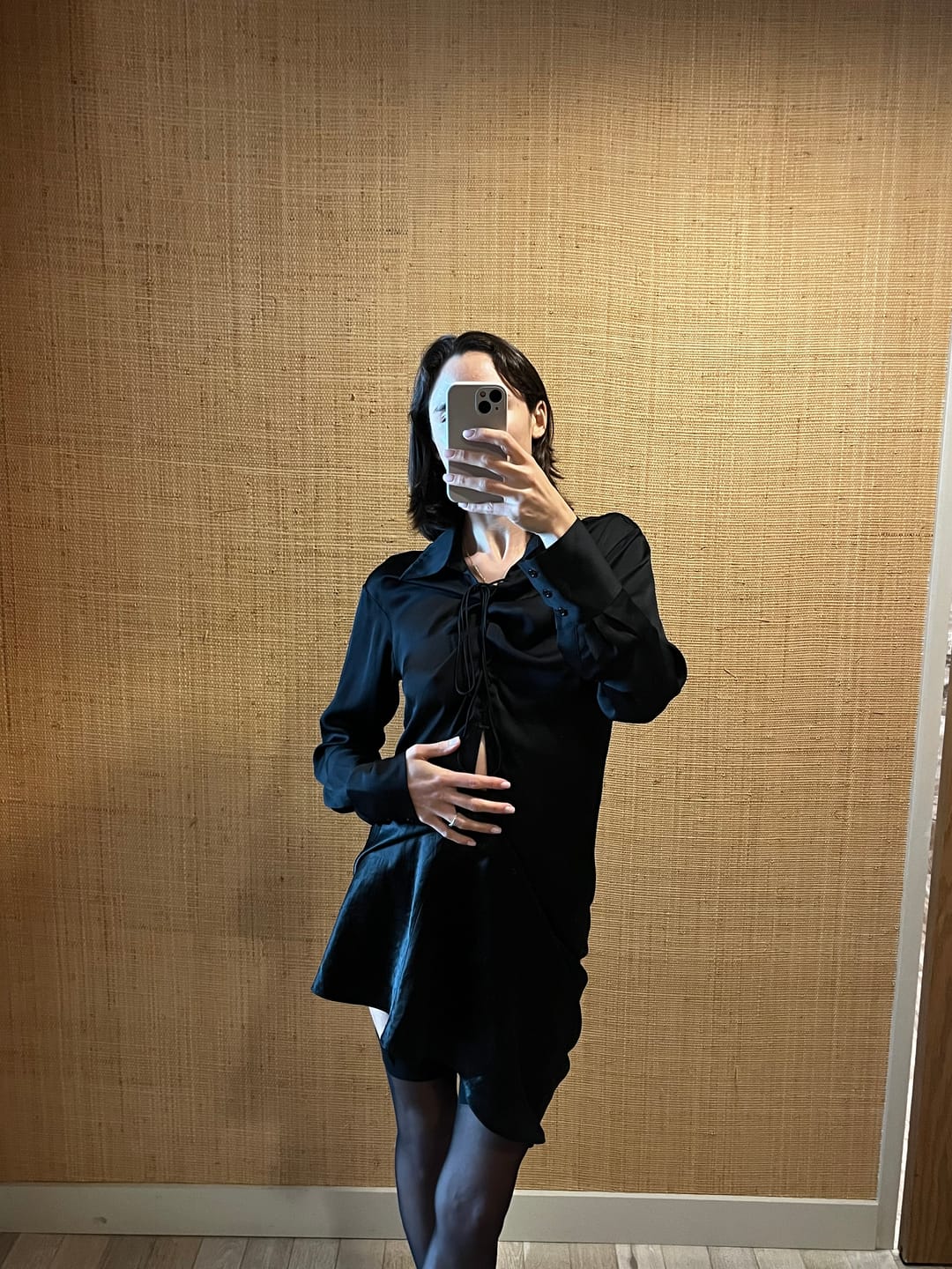 Customer photo review of SILKINC Venus Ruched Silk Shirt (Venus blouse)