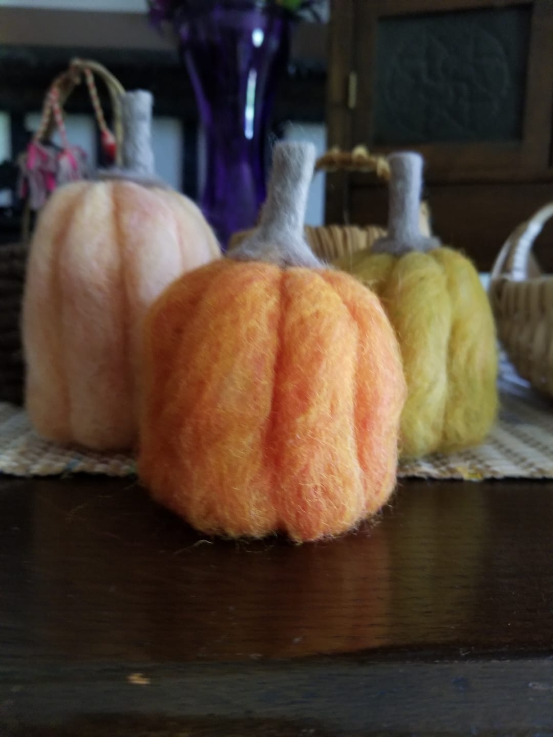 Customer photo review of Pumpkin Trio Mini Needle Felting Kit