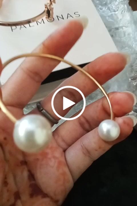 Customer video review of Pearl Cuff Bangle Bracelet