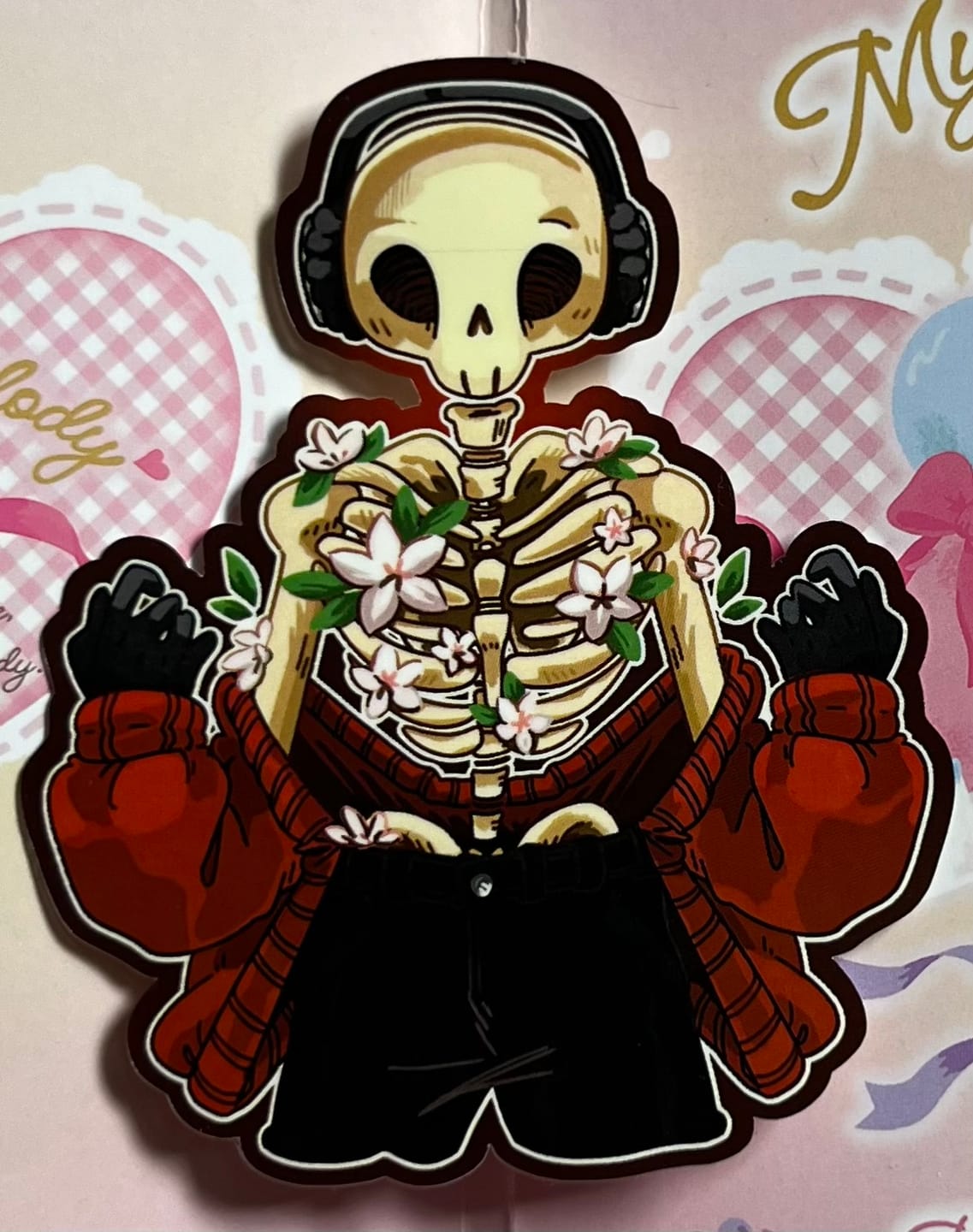 Customer photo review of Aesthetic Flower Rib Skeleton Stickers