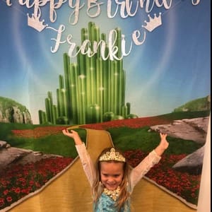 Customer photo review of Emerald City, Wizard of Oz Photo Backdrop