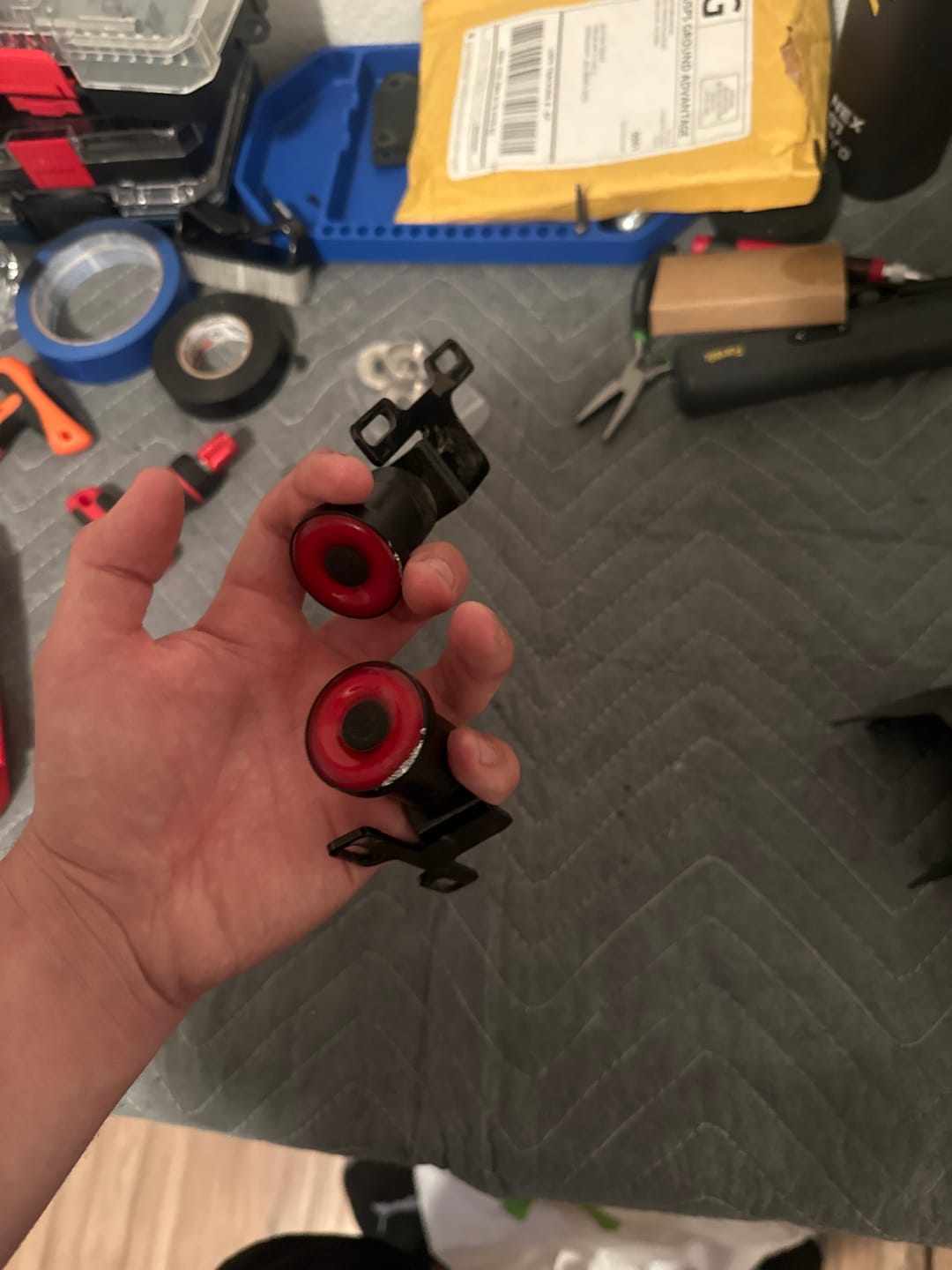 Customer photo review of Backfire Front Lights and Tail lights for Electric Longboard