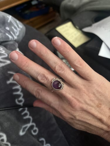 Customer photo review of Amethyst Celestial Ring