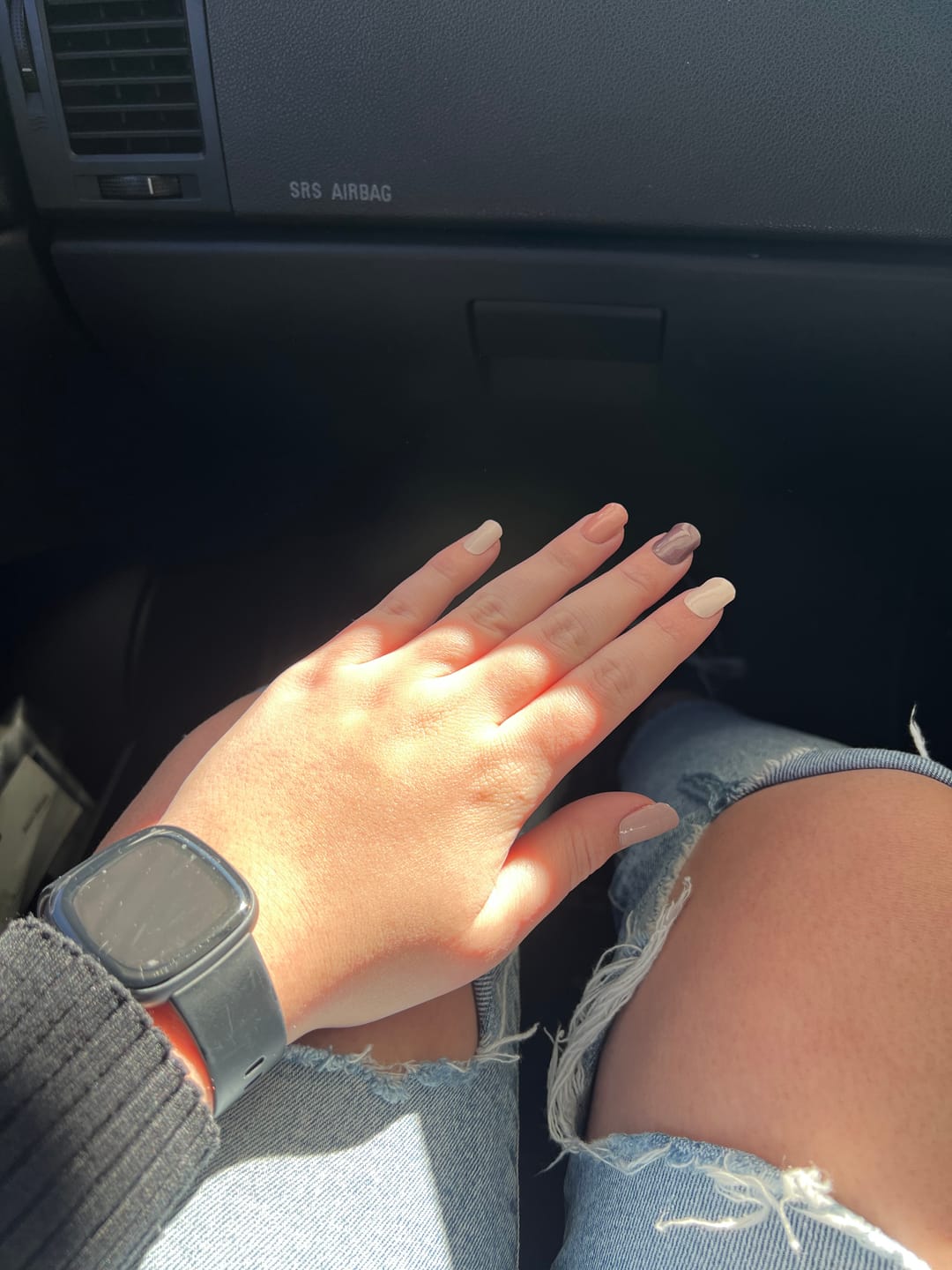 Customer photo review of Nude And Wine DIY Semicured Gel Nail Sticker Kit