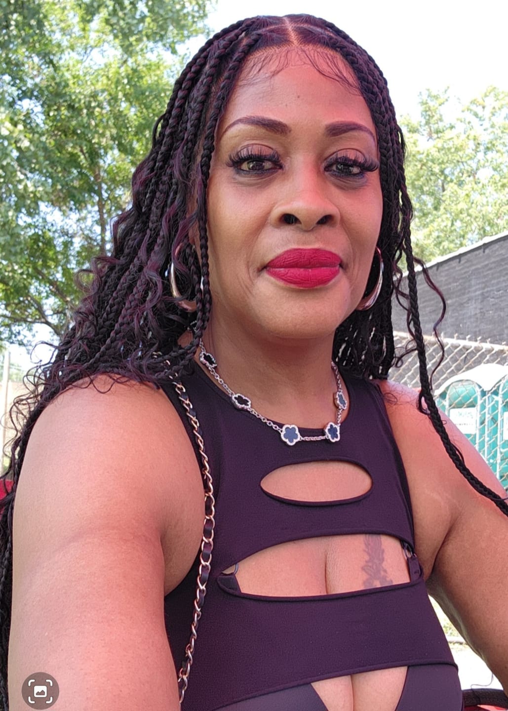 Customer photo review of 36" Human Hair Boho Curls Swiss HD Lace Knotless Box Braided Wig Full Hand-tied - Human Baby Hair