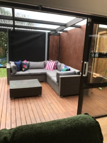 Customer photo review of Patio Screen Retractable Side Awning 2m x 3m