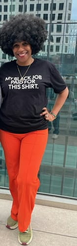 Customer photo review of My Black Job Paid for this Shirt Unisex Tee