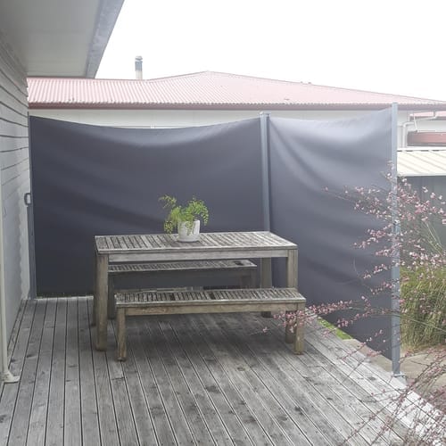 Customer photo review of Retractable Double Side Awning, Free-standing Design 1.8m x 6m
