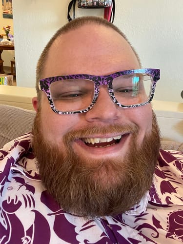 Customer photo review of Dnd Purple Dragons Button Up Shirt