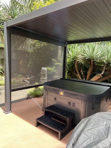 Customer photo review of Waihi & Hahei Pergola Retractable Shade Blind - 3m