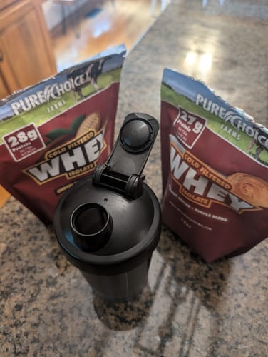 Customer photo review of Whey Protein Isolate Flight   Try all 5 flavors!