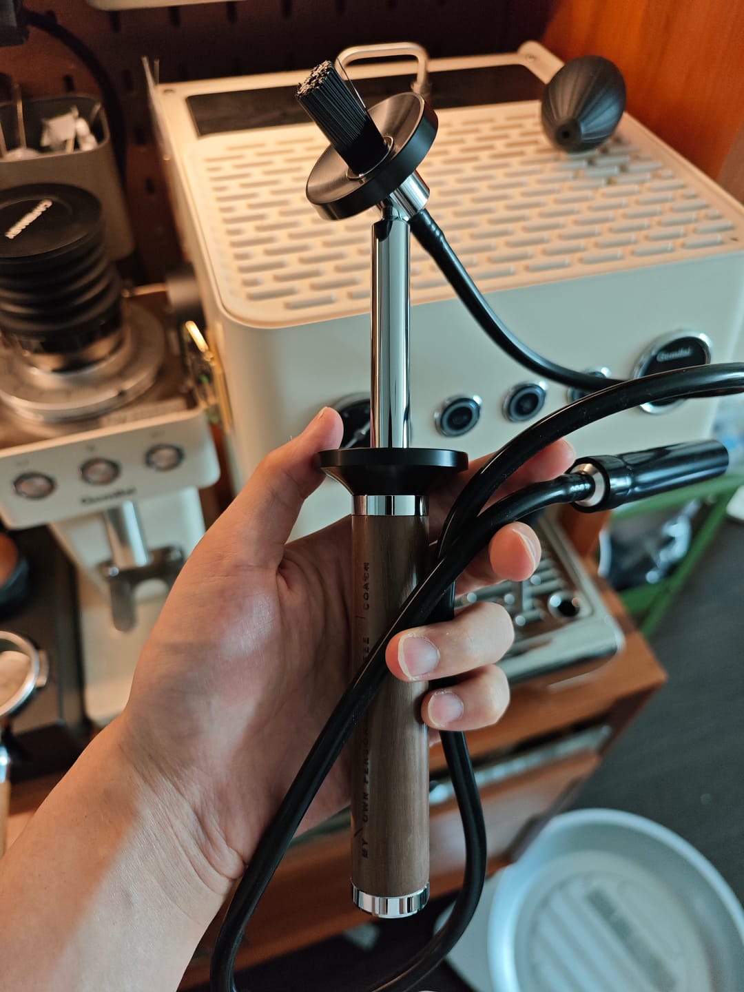 Customer photo review of Espresso Coffee Machine Steam Cleaning Brush - MUVNA