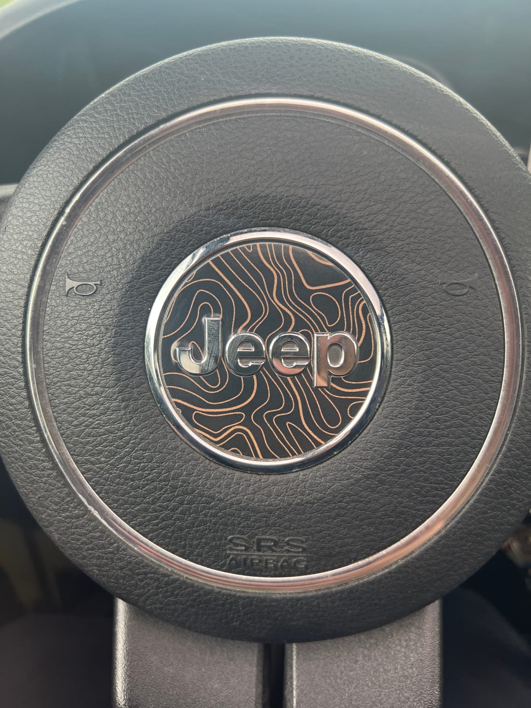 Customer photo review of Topographical Map Print Steering Wheel Decal for Jeep