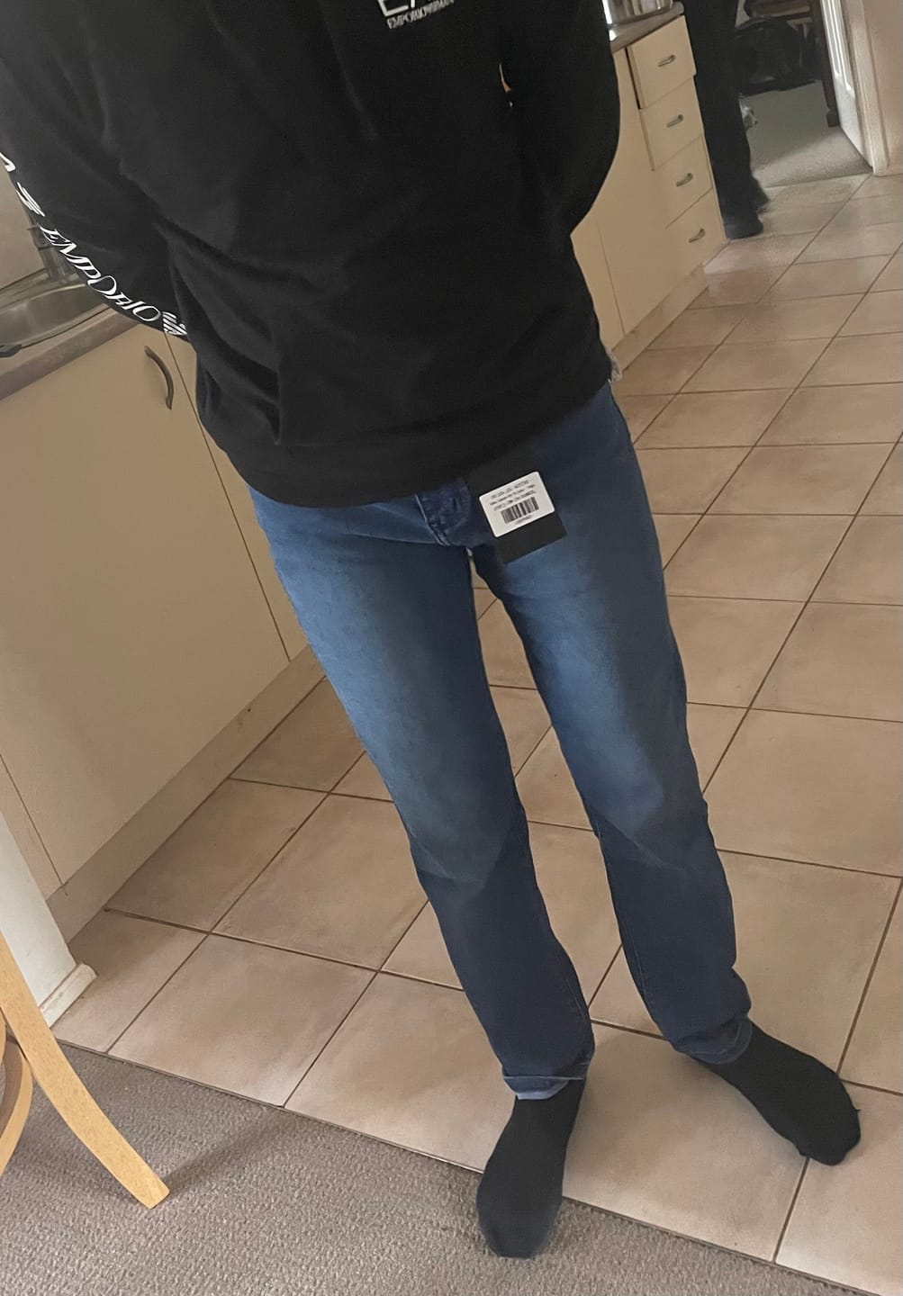Customer photo review of Active Tapered Slim Fit Jeans - Indigo