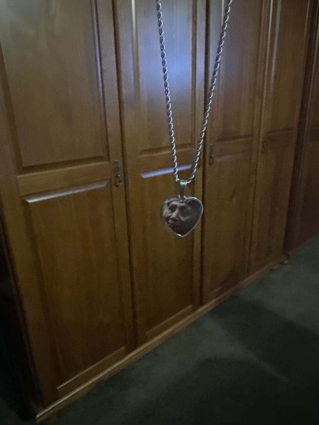 Customer photo review of Custom Engravable Heart Photo Necklace