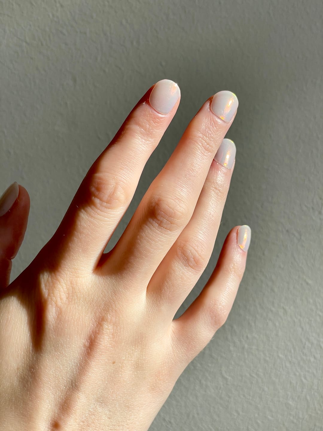Customer photo review of Aqua Pink (Pearlescent) DIY Semicured Gel Nail Sticker Kit