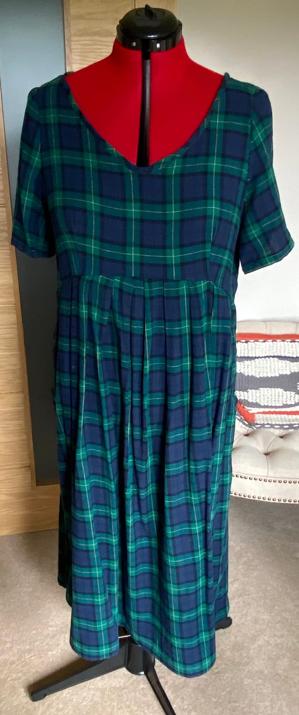 Customer photo review of Navy and Green Tartan Brushed Cotton Fabric