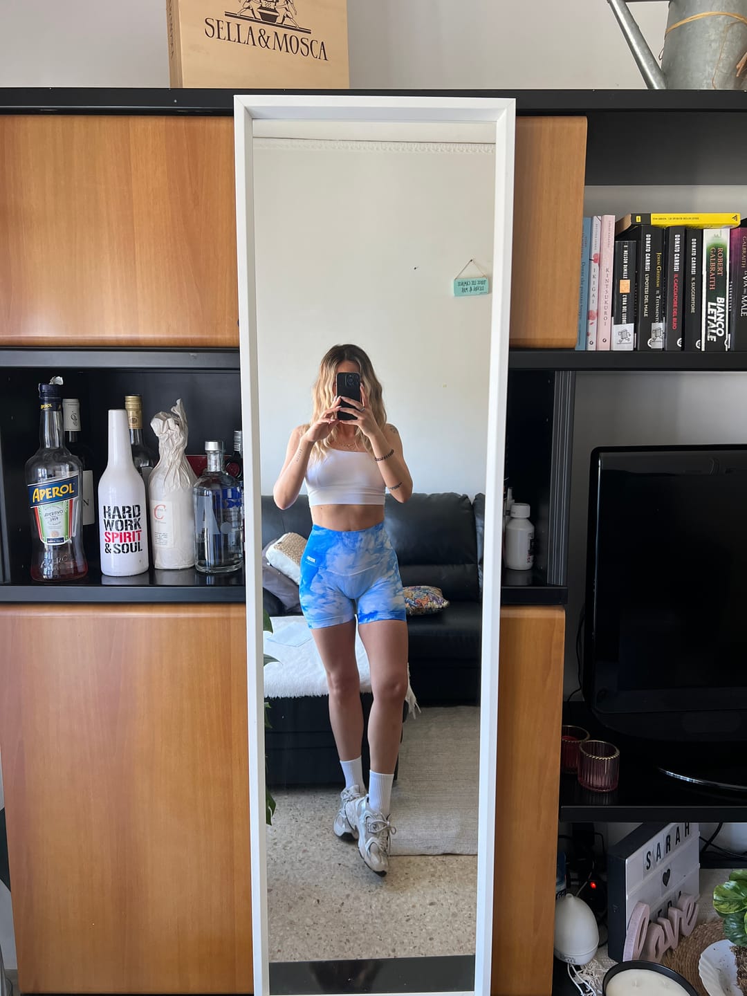 Customer photo review of Shorts Maltinto Olimpo Azzurro Bianco