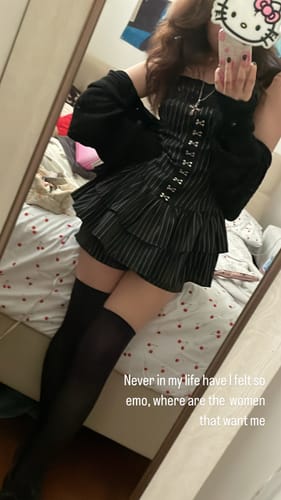 Customer photo review of Grunge Doll Stripes Flared Romper Dress