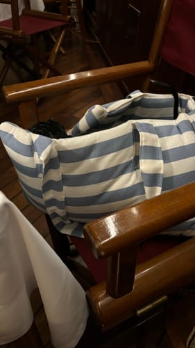 Customer photo review of Trasportino Cotone Urban Righe Larghe Azzurro