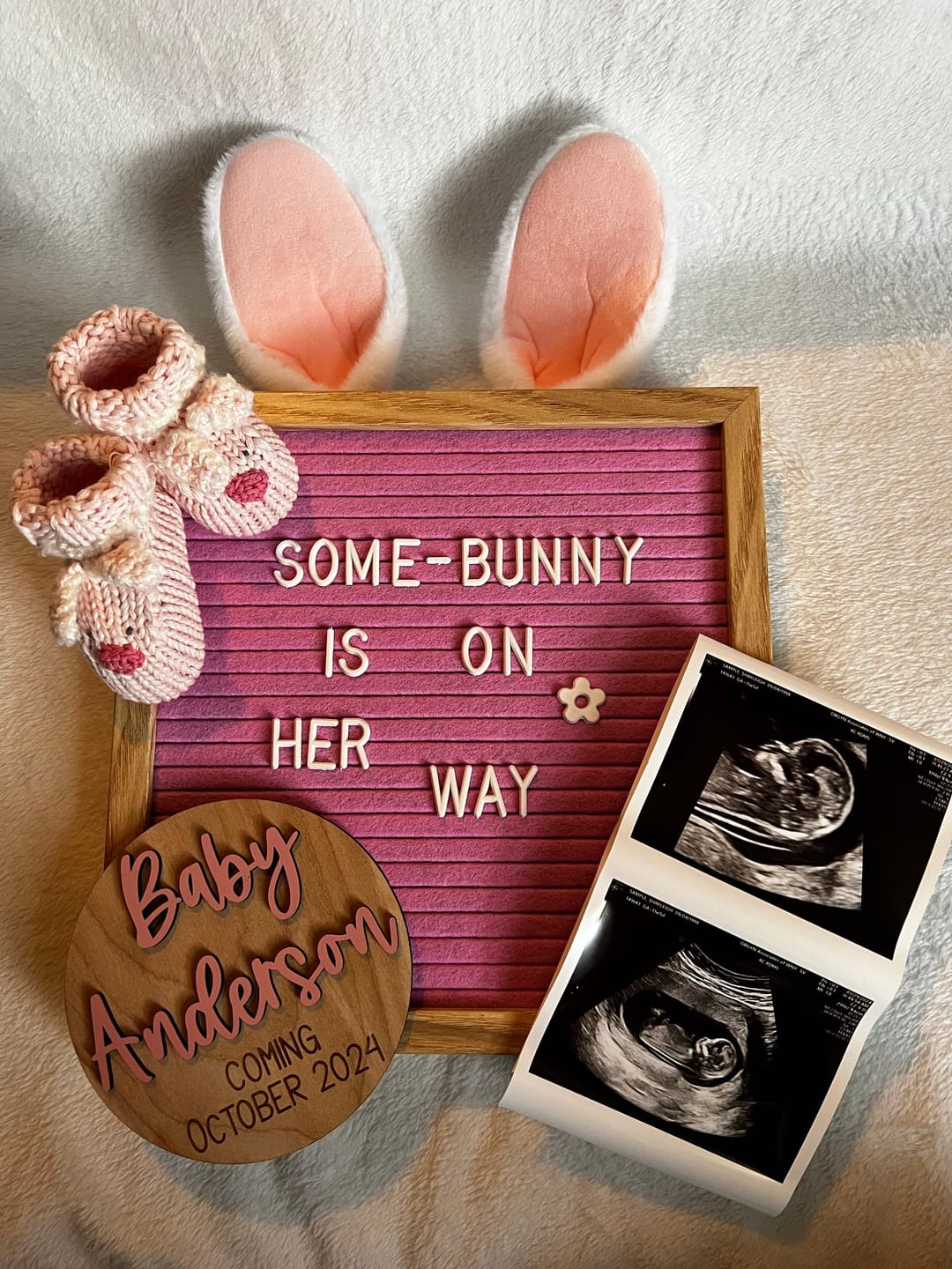 Customer photo review of Pregnancy Announcement Sign
