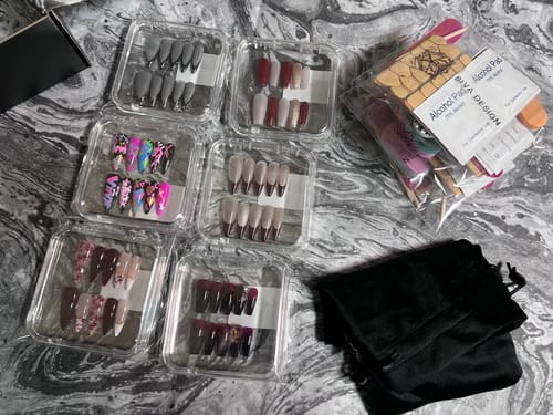 Customer photo review of Siva Nail, Quiet Brew, Elegant French Fall, Handmade Press on Nails