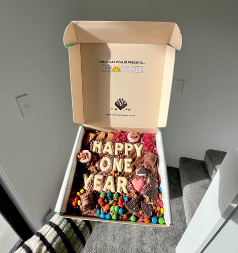 Customer photo review of Custom message loaded brownie