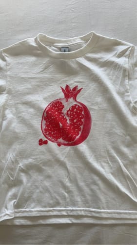 Customer photo review of 'Pomegranate' baby tee