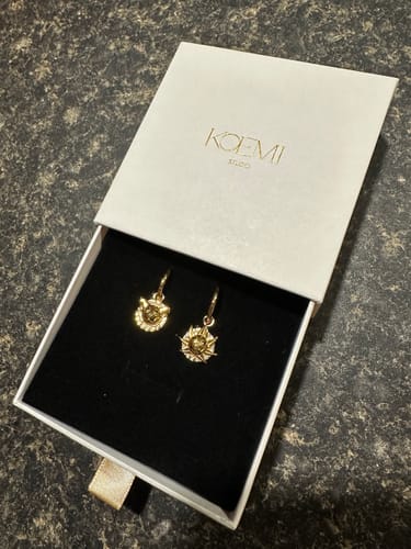 Customer photo review of Pirate Ship Earrings