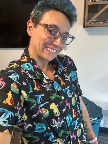 Customer photo review of Cute Baby Dragons Button Up Shirt