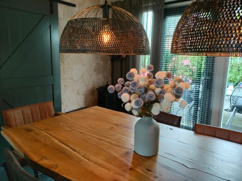 Customer photo review of Zijden Kiku Bloemen - Blauwgrijs (10 stengels)