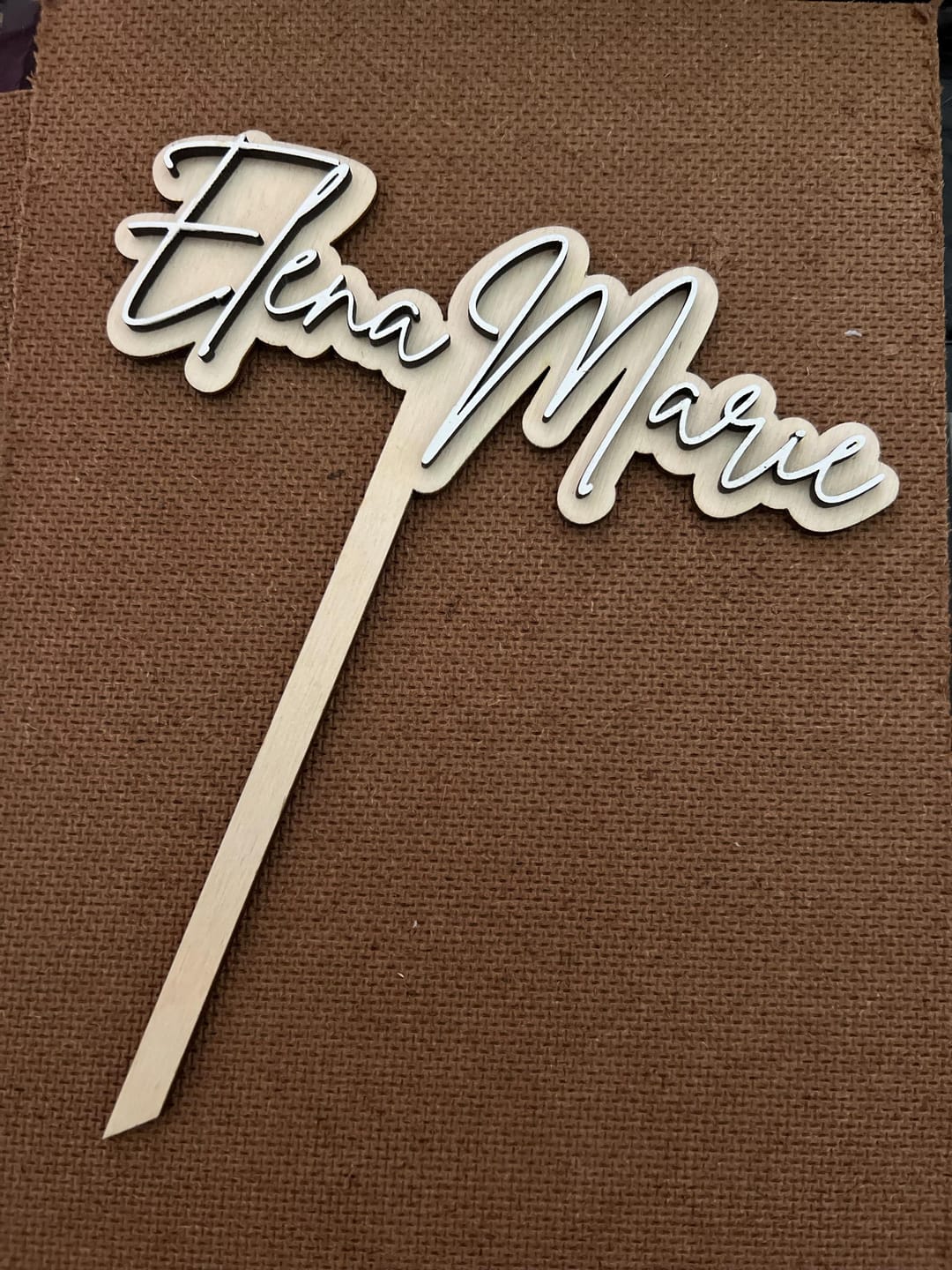 Customer photo review of Name Cake Topper