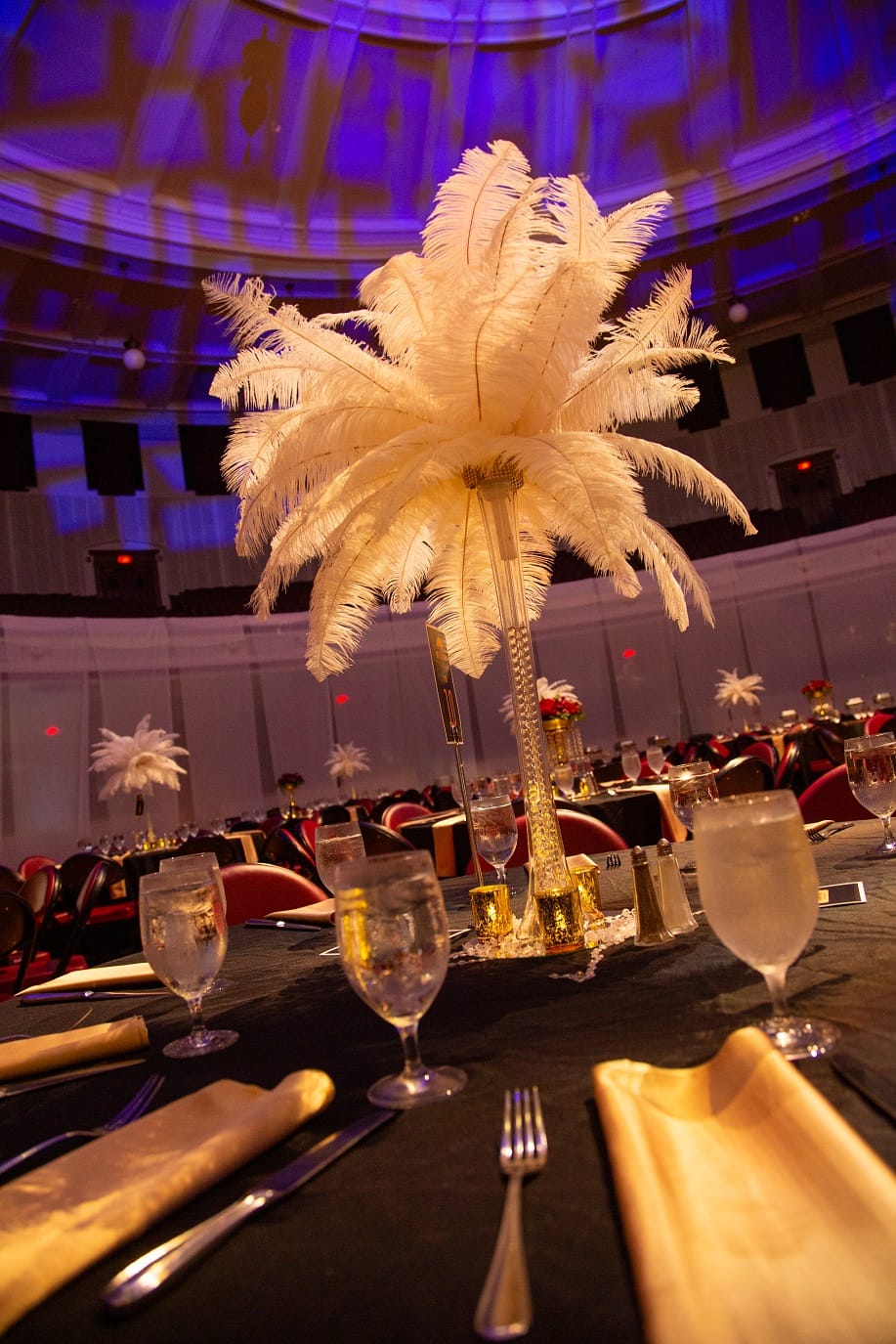 Customer photo review of Complete Feather Centerpiece With 24" Vase (White)