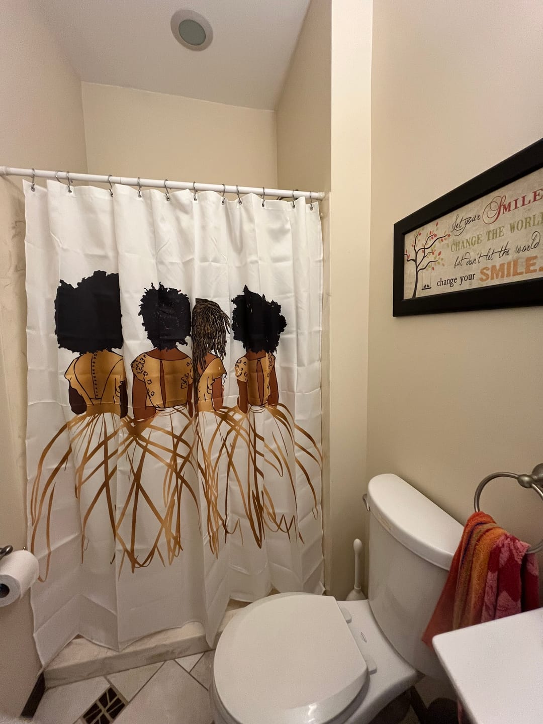 Customer photo review of Royal White Shower Curtain