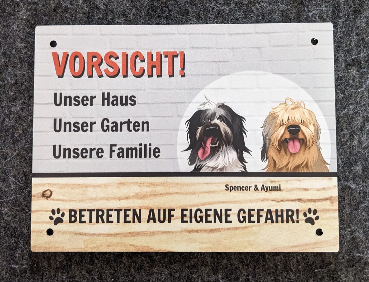 Customer photo review of Vorsicht - Individuelles Gartenschild