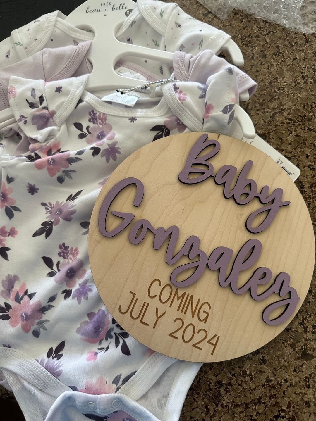 Customer photo review of Pregnancy Announcement Sign