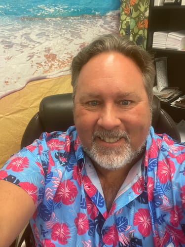 Customer photo review of 21 Pineapples "Floral Chevron" Button Up