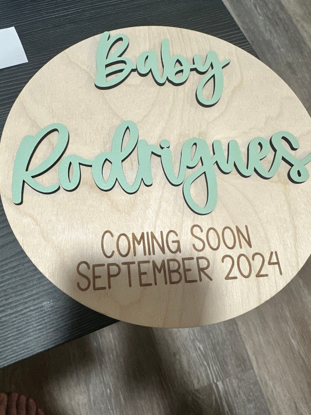 Customer photo review of Pregnancy Announcement Sign