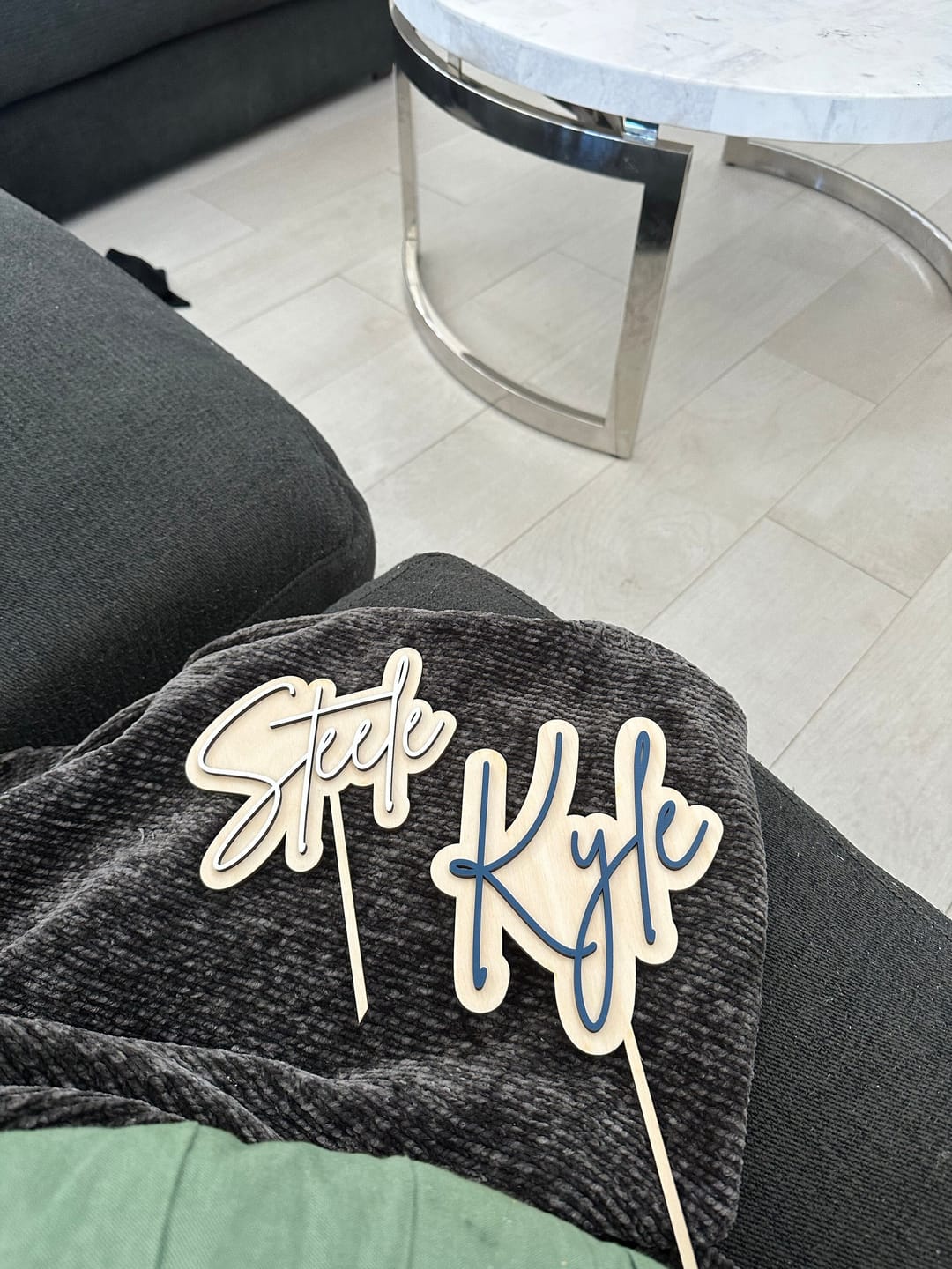Customer photo review of Name Cake Topper