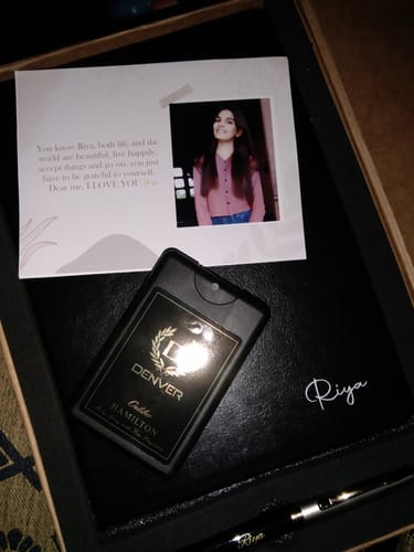 Customer photo review of Personalized Black Diary With Pen Combo