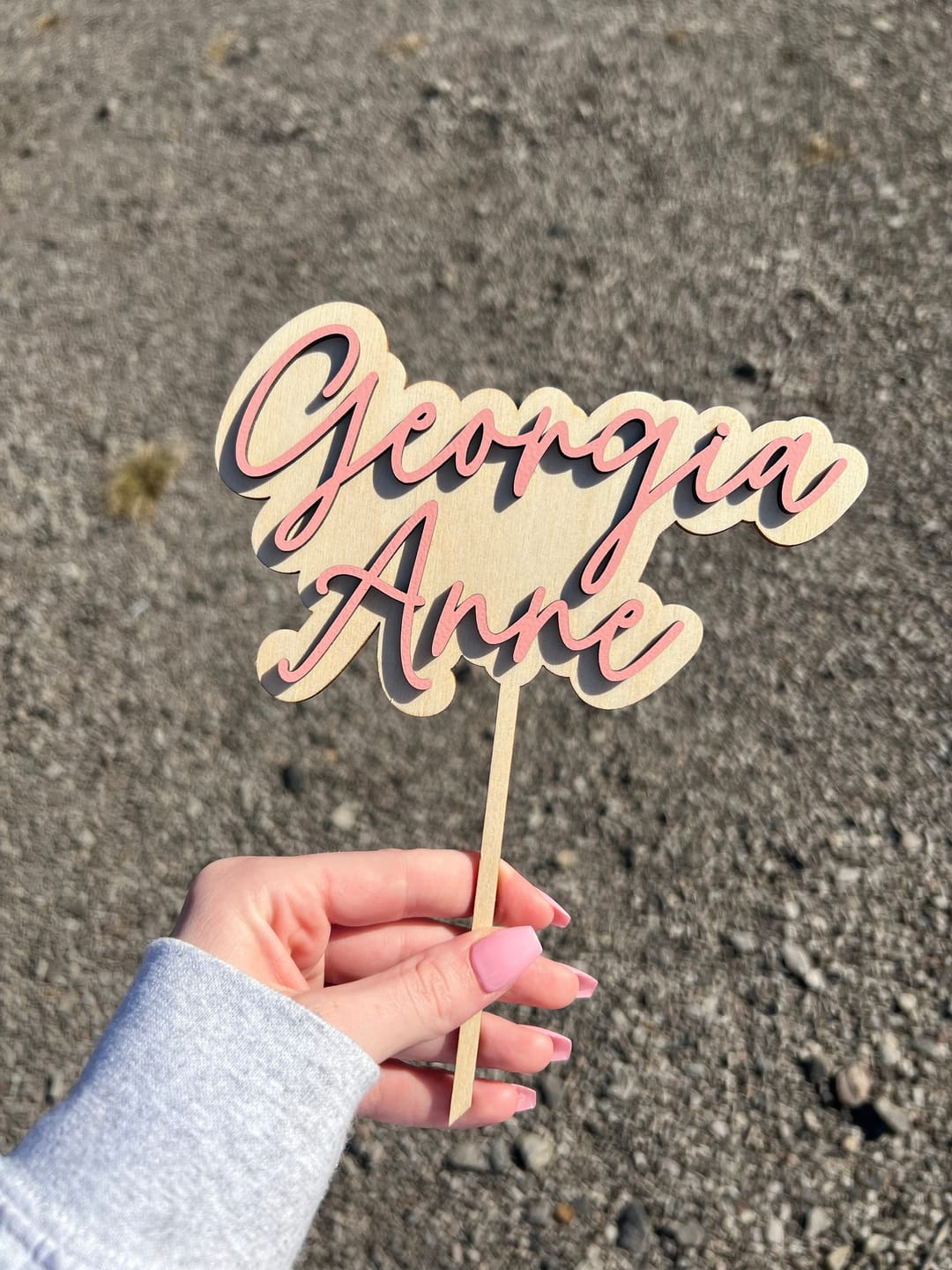Customer photo review of Name Cake Topper