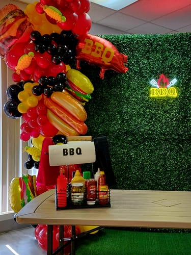 Customer photo review of 8x8ft Green Artificial Hedge Wall Backdrop for Wedding, Baby Shower, Jungle Wild Theme Party