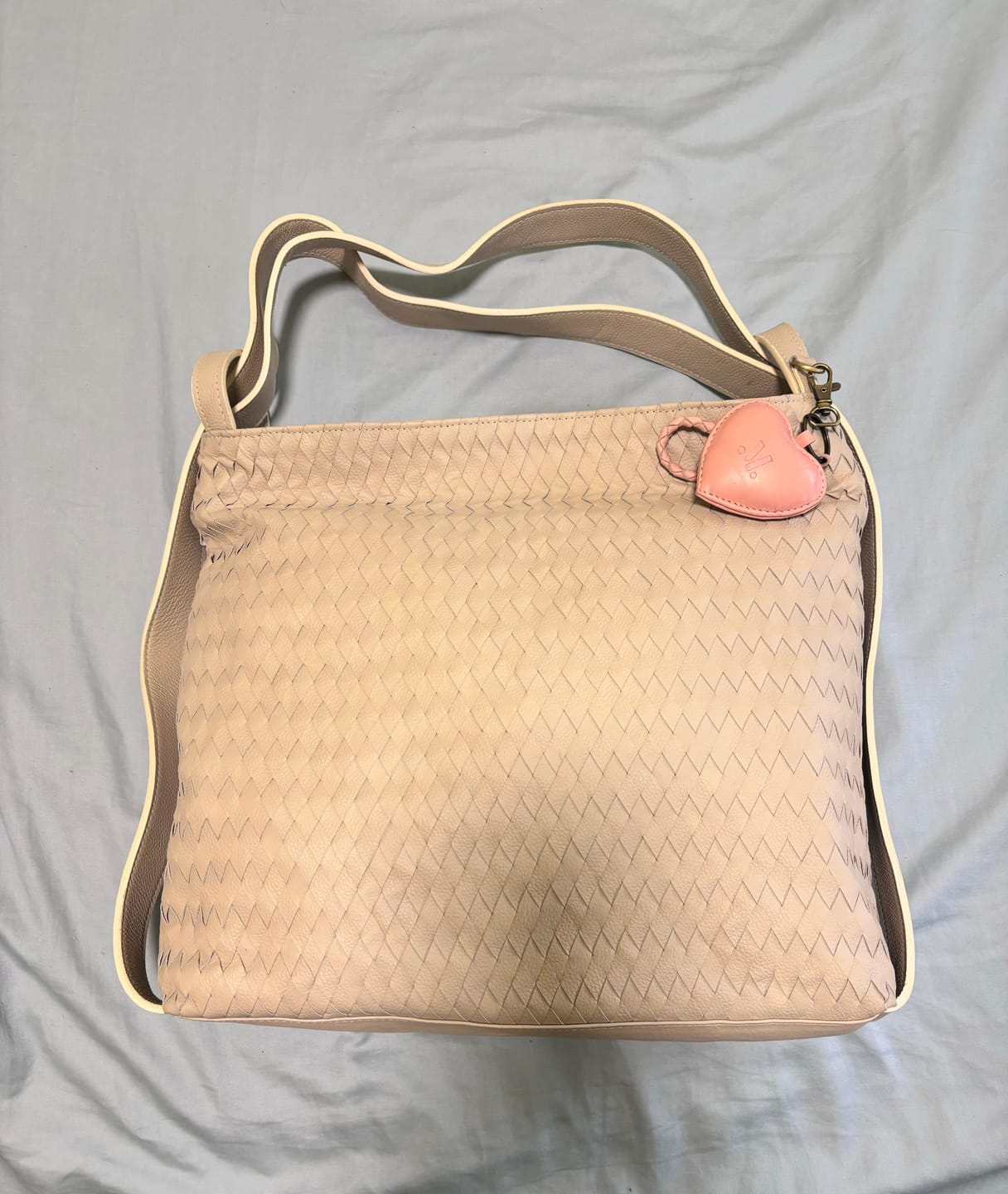Customer photo review of Evra Woven Tote - Bone