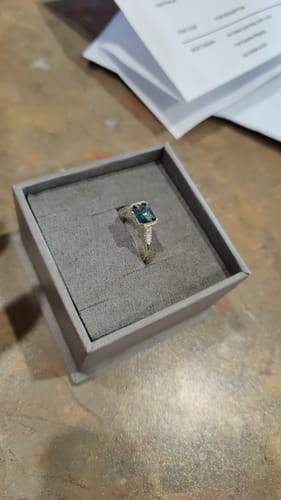 Customer photo review of London Blue Topaz Ring in 9ct Yellow Gold