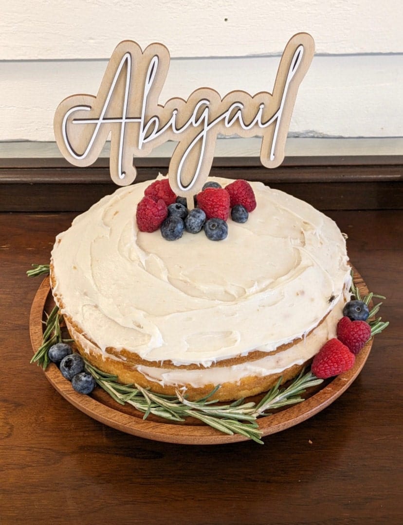 Customer photo review of Name Cake Topper
