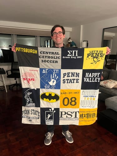 T-shirt quilt featuring penn state hockey by Noelle from NY
